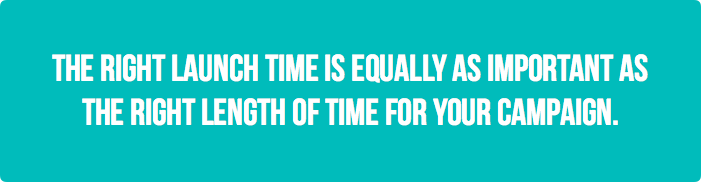 The right launch time is equally as important as the right length of time for your campaign.